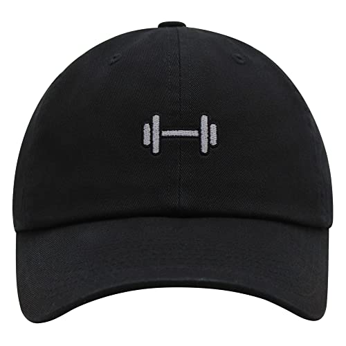 JPAK Dumbbell Dad Hat Cotton Baseball Cap Black