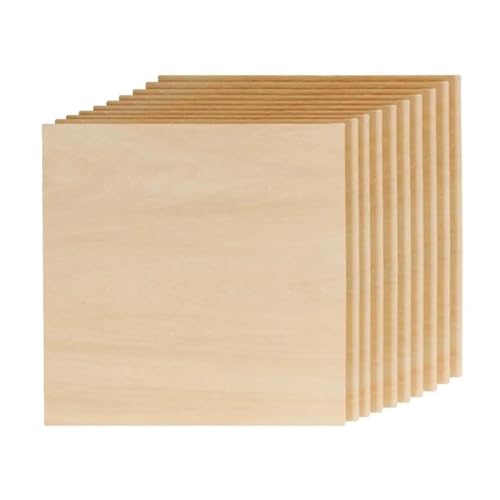 Tablero de madera sin tratar 10 láminas de madera tilo, contrachapado, sin acabado, finas, for corte y grabado láser for adornos DIY