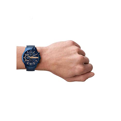 Armani Exchange Stainless Steel Analog Blue Dial Men Watch-Ax2430It, Blue Band - Image 4
