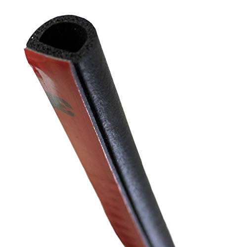 VViViD D-Shaped Black EPDM Rubber Car Door Weather Stripping Seal 5m Roll w/ 3M Adhesive Backing (2 Packs)