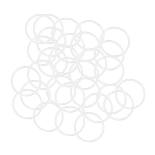 uxcell Silicone O-Rings, 21mm OD 18mm ID 1.5mm Width VMQ Seal Gasket for Compressor Valves Pipe Repair, White, Pack of 30