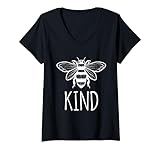 Photo Gallery donna bee kind cute inspirational kindness positivity maglietta con collo a v Photo Gallery donna bee kind cute inspirational kindness positivity maglietta con collo a v