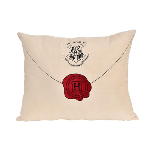 Elbenwald Coussin Harry Potter avec Design De La Lettre De Poudlard - 42 X 12 X 34 Cm - avec L'adresse De Harry Au Dos - pour Homme Femme Unisexe - Idée...