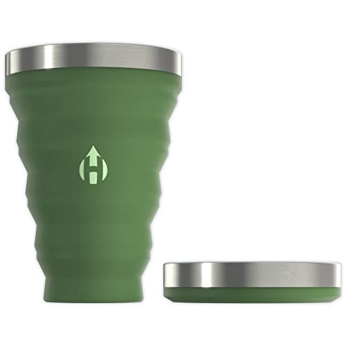 HYDAWAY Pinta plegable | Taza portátil y plegable para agua, cerveza y soda, ideal para viajes, camping, conciertos, portón trasero, capacidad de 16 onzas (verde helecho) Cover