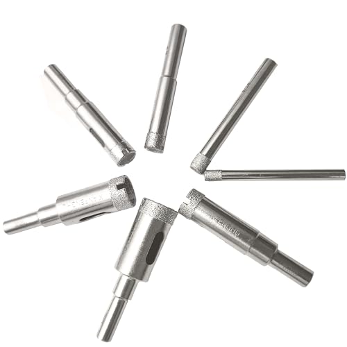 Dry Diamond Drill Bits for Glass, 1/4"~11/16" Diamond Hole Saw Drill Bit