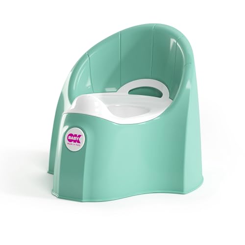 OKBABY Orinal Pasha-fabricado Con Materiales No Tóxicos-diseño Ergonómico Y Aerodinámico - Recipiente Interior Extraíble Con Asa - Orinal Esencial Para El Aprendizaje De Los Niños Pequeños -, Turquesa, talla única