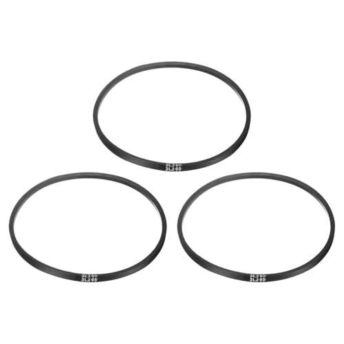 uxcell 3Pcs 3L265 Classic Wrapped Rubber V-Belt, 26.5"(673mm) Outside Circumference, 3L Profile V Belt 3/8" Width 7/32" Height