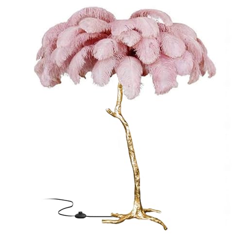 Lampadaire plume avec éclairage dimmable 3 couleurs pour le salon et le bureau HJLJKG