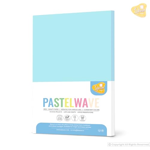 Image of Lakeer A4 Pastel Color Paper- Pastel Blue Colour, Pack of 50 Sheets | 150 GSM Thick for Arts and Crafts, Printing, DIY Projects, Etc