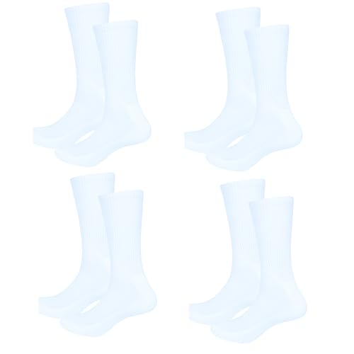 Image of 4 Pack Cotton Crew Socks for Womens Lightweight Casual Wear Business Socks, 6 to 9(WS1002-4WHI-4PK-6TO9)