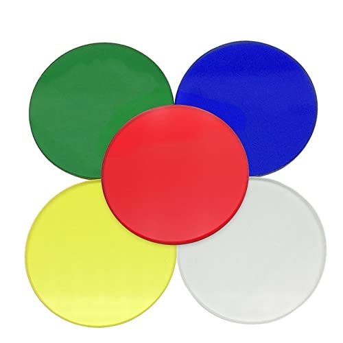 Microscoop Filters Set 5 Stuks - Optisch Glas 32-45 Mm Groen Blauw Geel Rood Wit Voor Biologische Microscoop