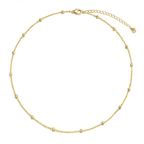 Tewiky Choker Necklace for Women, 14k Gold Plated...