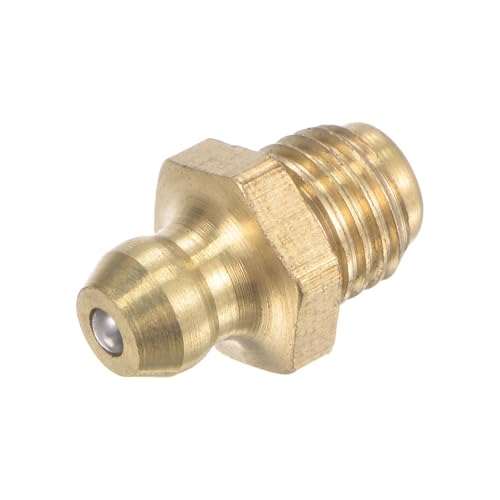 Image of uxcell Brass Straight Grease Fitting Assortment 5 /16 inch-24 Thread 10mm Width Hydraulic Grease Fitting Accessories, 20Pcs