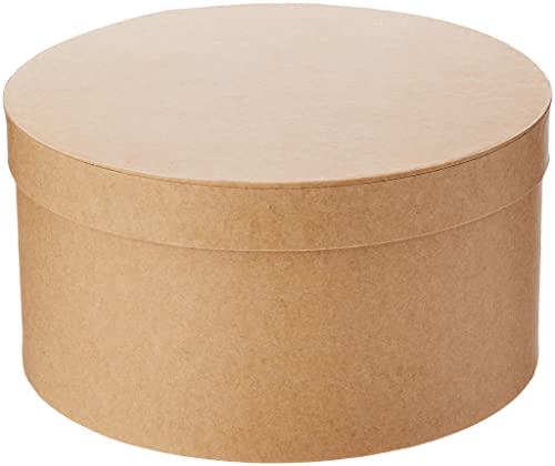 GLOREX 6 2028 180 Boîte Ronde en Carton, Naturel, 18 x 18 x 9,5 cm