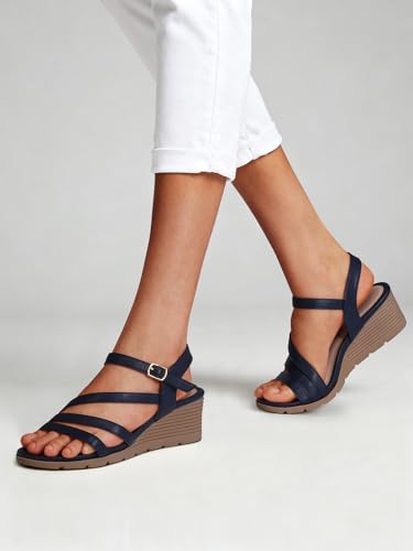 Image of SHIBEVER Wedge Sandals for Women Dressy: Comfortable Low Heel Sandal
