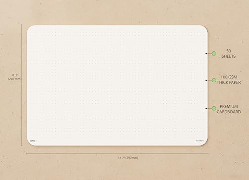 Image of CLEVER SIGNS A4 Dot Grid Notepad (8,3 inch x 11,7 inch)- Large Dotted Memo Desk Pads-Premium Paper with Cardboard Back Support - Ideal for Note-taking, Planning, Sketching, and Journaling