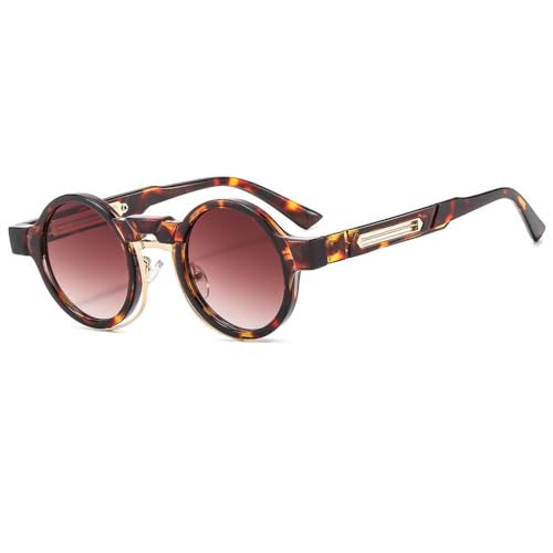 Lunettes de soleil rondes rétro LVTFCO punk UV400 pour homme et femme look vintage