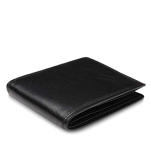 Bosca Men's Leather Wallet – Full Grain Italian Dolce Leather Wallet For Men, 8 Card Slots, Bifold, Gift-Ready Packaging, Black3