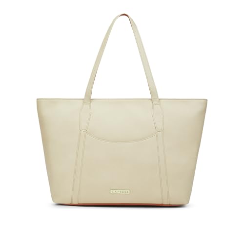Image of Caprese Jimny Horizontal 16 Inch Laptop Compatible Large Tote Bag for Women with Comfortable Straps | Stylish Shoulder & Handheld Bag | Multi-Compartment Design for Work, Travel
