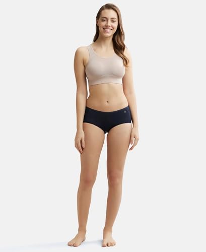 Image of Jockey JW12 Women Wirefree Padded Tencel Lyocell Elastane Stretch Full Coverage Lounge Bra with Stay Fresh Properties and Removable Pads