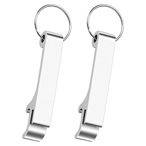 Llavero Abridor De Botellas, 2 Pcs Abridor de Cerveza Aluminio, Anilla Multifunción Abrelatas con Metal Llavero Abridor para Bodas Fiestas Picnic Viajes Cover