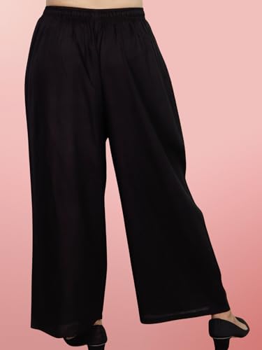 Image of Women's Solid Rayon Palazzo Pants Regular Palazo