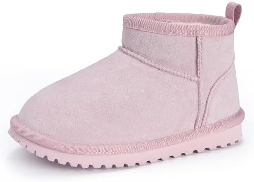 Mishansha Kinder Winterstiefel rutschfest Leicht Gr.24-36 | Jungen, Mädchen, Warme Gefütterte, Bequeme, Schön, Leicht, Einfach an- und auszuziehen, Pendeln, Spazierengehen