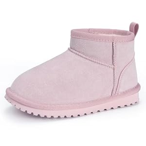 Mishansha Kinder Winterstiefel rutschfest Leicht Rosa Gr.36 | Jungen, Mädchen, Warme Gefütterte, Bequeme
