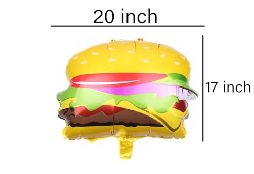 Image of 2PCS Hamburger Balloons Foil Aluminum Food Balloon Birthday Party Decorations (Pack of 2)