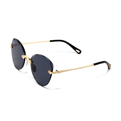 Image of Bean UV Protected Rimless Cat Eye Women's Sunglasses (55)