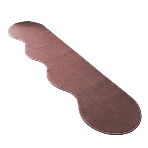 織人しきもの屋工房 北欧風キッチンマット ラグマットタイプ 45×150cm ピーナッツ型 ライトマホガニー 抗菌防臭 SEK