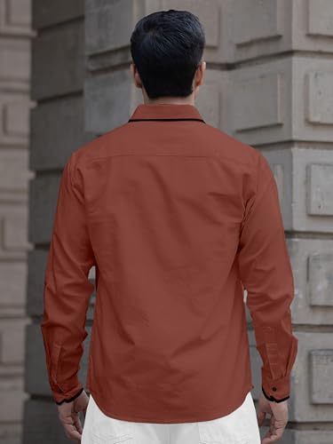 Image of Shirt for Men Casual Shirt,Solid Cotton,Plain Full Sleeve, Regular Fit,Everyday Fashion Wear