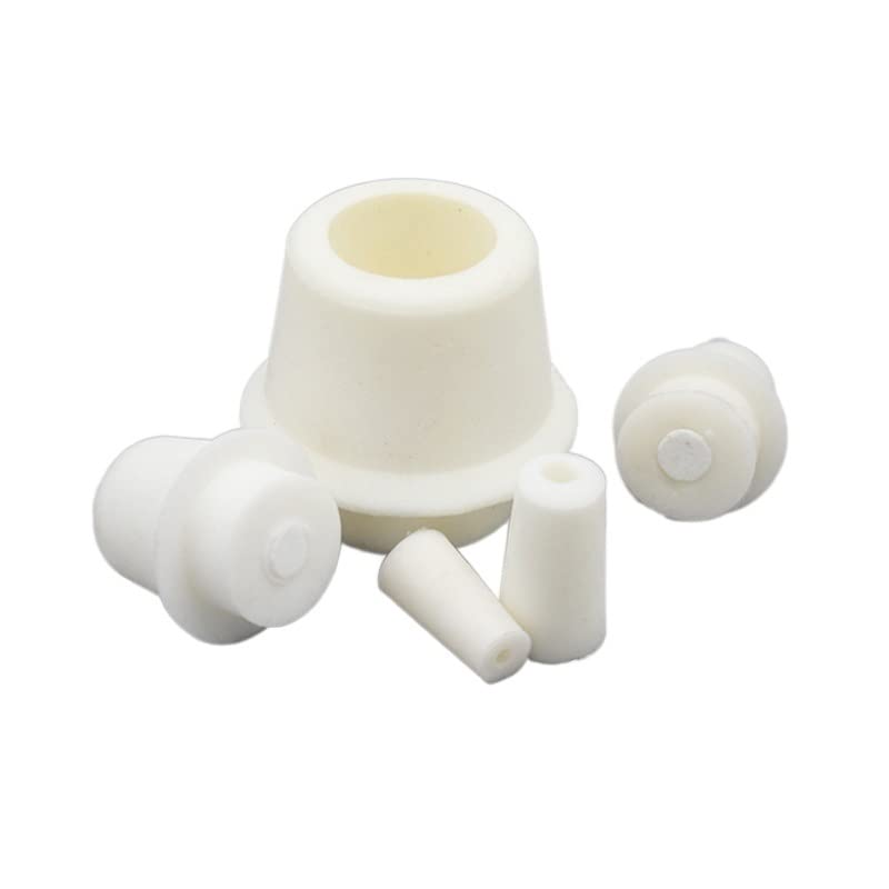 GatherTOOL 5pcs/Set Silicone Bung with Hole for Laboratory Filter Bottle Stopper Stoppers Airlock Bubbler Triangular Flask Plug Stopper (Size : 48-53mm)
