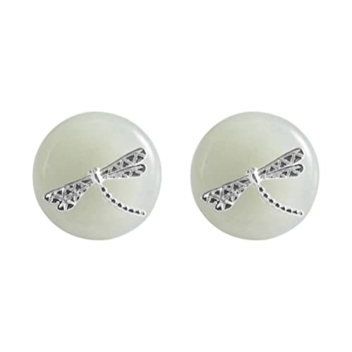 Clous d'oreilles en jade et argent S925 contre les allergies