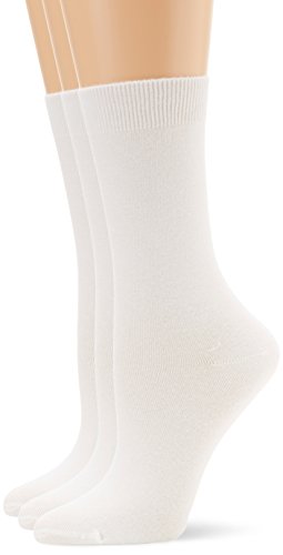 HUE Women's Basic Anklet (Pack of 3), White, One Size