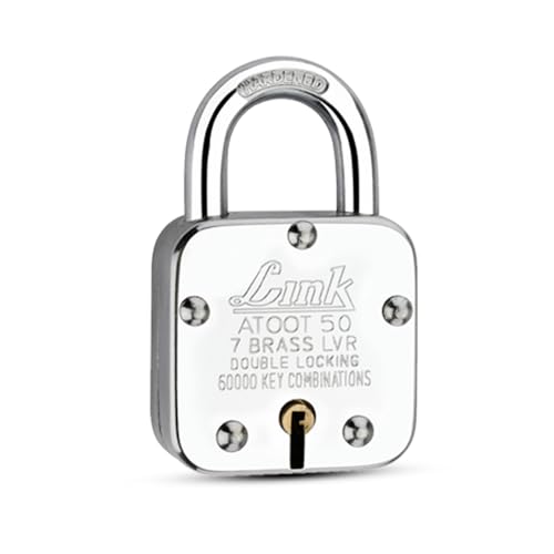 Image of Link Atoot 50mm Padlocks 5Pcs Set | 60,000 Key Combinations | Steel Body | Hardened Shackle | 7 Brass Lever | Made in India | 3 Keys for Each Padlock