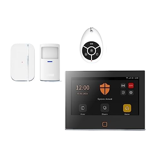 Sistemi Sicurezza Casa Kit antifurto wireless da 7 pollici WiFi 4G di allarme sicurezza domestica intelligente Sirena integrata con sensore for porta finestra(Set-C 3-6Kit)