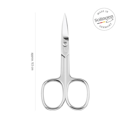 TITANIA Solingen Gebogene Nagelschere mit extra scharfen Klingen - Präzise Maniküre- & Pediküreschere für Finger- und Fußnägel aus Carbonstahl, Made in Germany