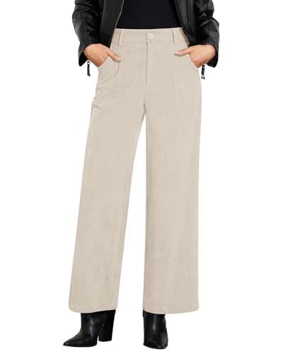 GRAPENT High Waisted Work Pants for Women Womens Slacks High Waisted Slacks for Women Business Casual Dress Pants Beige Dress Beige Size Medium US 8 to 10