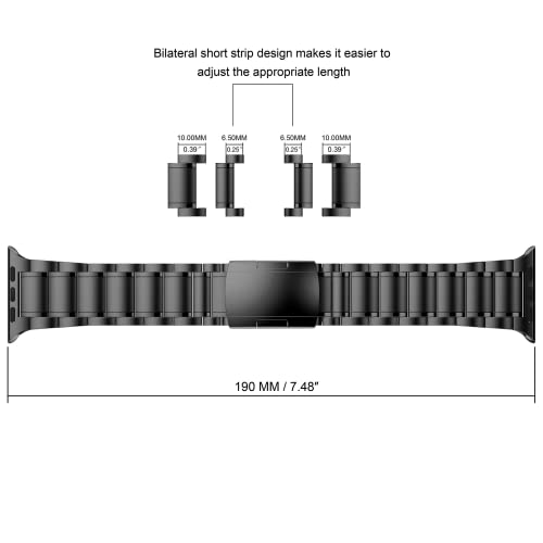 HQEUZ Titanium Bracelet Compatible with Apple Watch Strap 49 mm 46 mm 45 mm 44 mm 42 mm Replacement Strap Adjustable Metal Bracelet Compatible with iWatch Ultra Series 10 9 8 7 6 5 4 3 SE - Image 4
