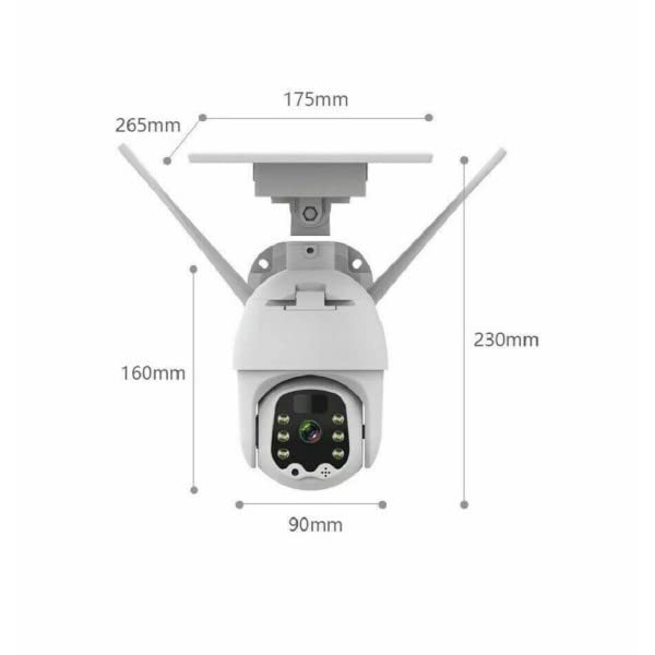 Trade Shop - Telecamera Esterna Full HD 1080p 5.0mp Ptz Wireless con Pannello Solare WiFi