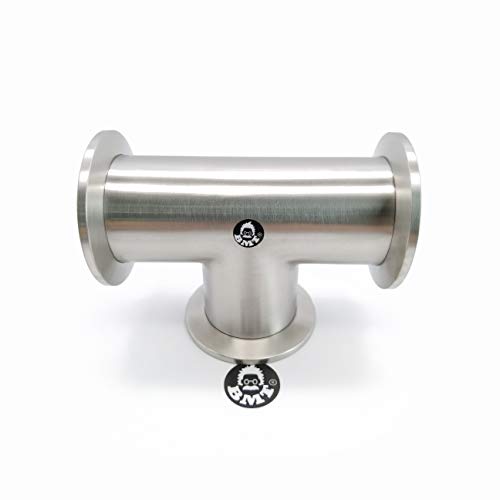 Image of bmotiontech Superior Grade - KF40 Tee 3-Ways Vacuum Adapter, All Ends with KF-40 (NW40) Flange, Made of Stainless Steel 304, Finely Polished