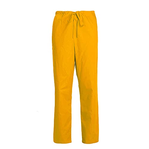 Women's Scrub Pants Drawstring Cargo Scrubs Pant Yellow