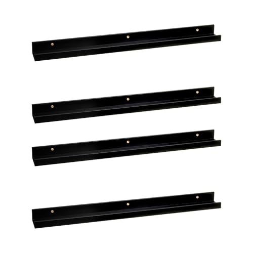 LOLAhome | Repisas de Pared | Balda Flotante Madera| Estante con Bordes | Estantería Estrecha para Cuadros Fotos y Decoración