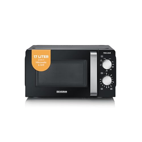 SEVERIN 2-in-1 Mikrowelle mit Grill 700 W, 900 W Grill, Grillofen mit 9 Automatikprogrammen, Mikrowelle mit Grillrost un...