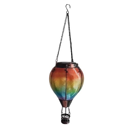 Montgolfière à énergie solaire en verre lanterne vacillante et imperméable pour extérieur