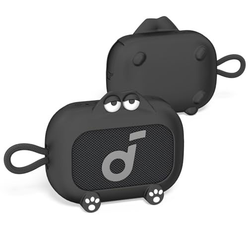 Image of for Anker Soundcore Select 4 Go Speaker Cartoon Cute Silicone Case Cover, Anti Scratch Shockproof Protective Skin Cover Compatible with Soundcore Select 4 Go Bluetooth Shower Speaker (Black)