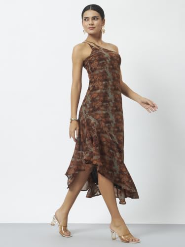 Image of Trend Arrest.ed Women's Floral One-Shoulder Cocktail Dress | Asymmetrical Hem with Lining | Adjustable & Removable Pads | Elegant Fit for Party, Wedding & Special Occasions