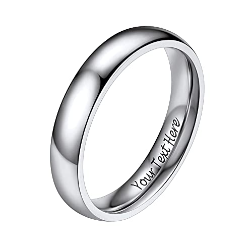 PROSTEEL Herren Trauring hochglanzpoliert Bandring Größe 59 Simpel Edelstahl 4mm breit Band Ring Partnerring für Männer Modeschmuck Accessoire für Weihnachten