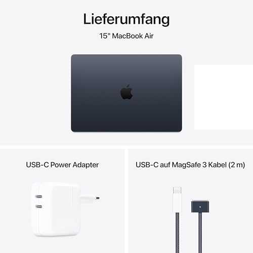Apple MacBook Air (15", Apple M4 Chip mit 10‑Core CPU und 10‑Core GPU, 16GB Gemeinsamer Arbeitsspeicher, 512 GB) - Mitternacht 6